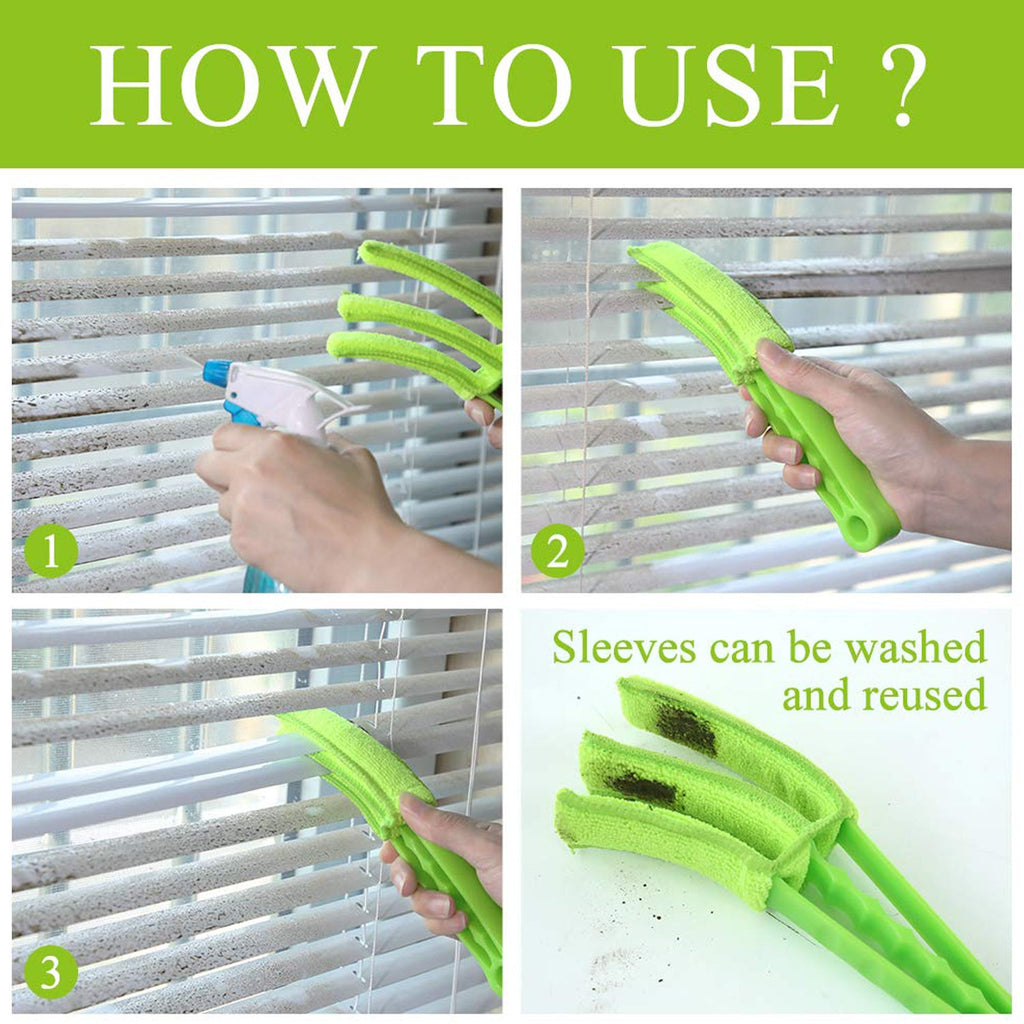 The versatile window blind cleaner brush easily dusting multiple slats of a window blind simultaneously.