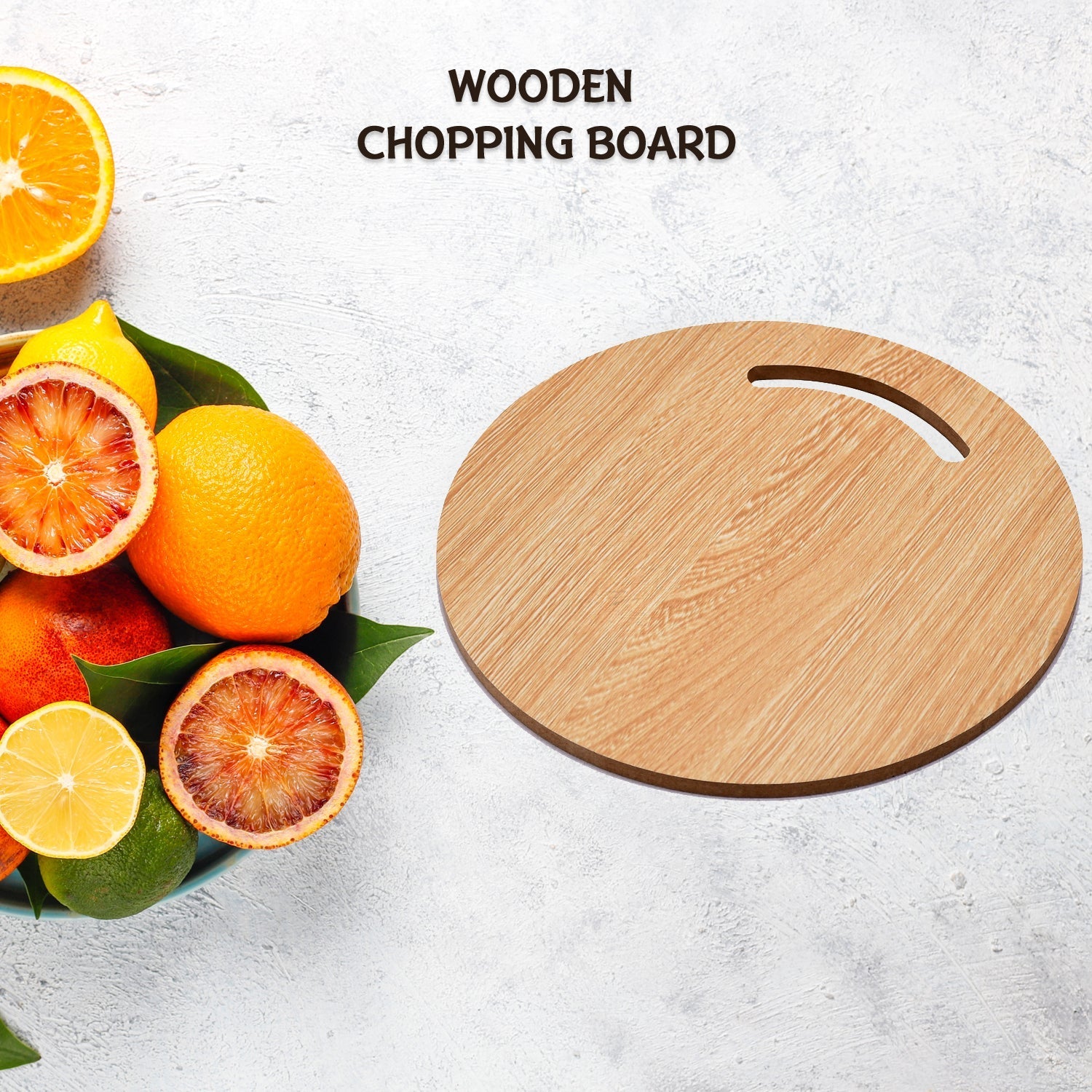 Large round bamboo chopping board for chopping fruits and vegetables
