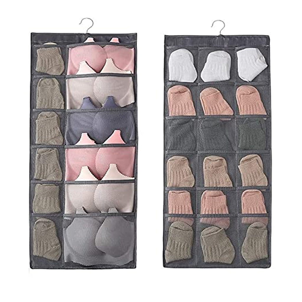 Close-up of breathable fabric and quality stitching on hanging organizer