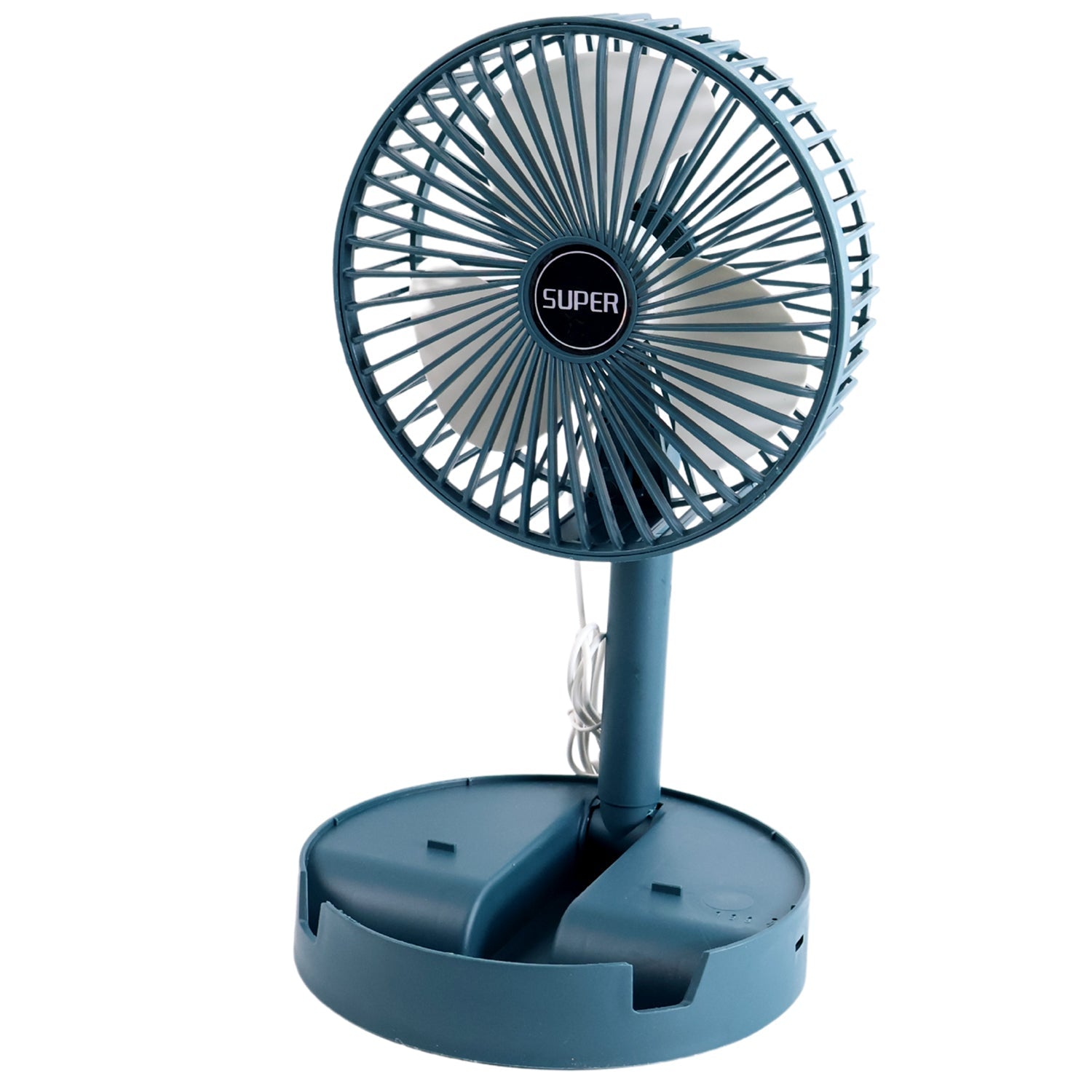The product packaging for the Portable Desktop Fan, showing its retail box.