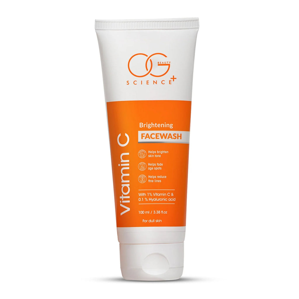Ingredients list of OG Beauty Vitamin C facewash detailing key components