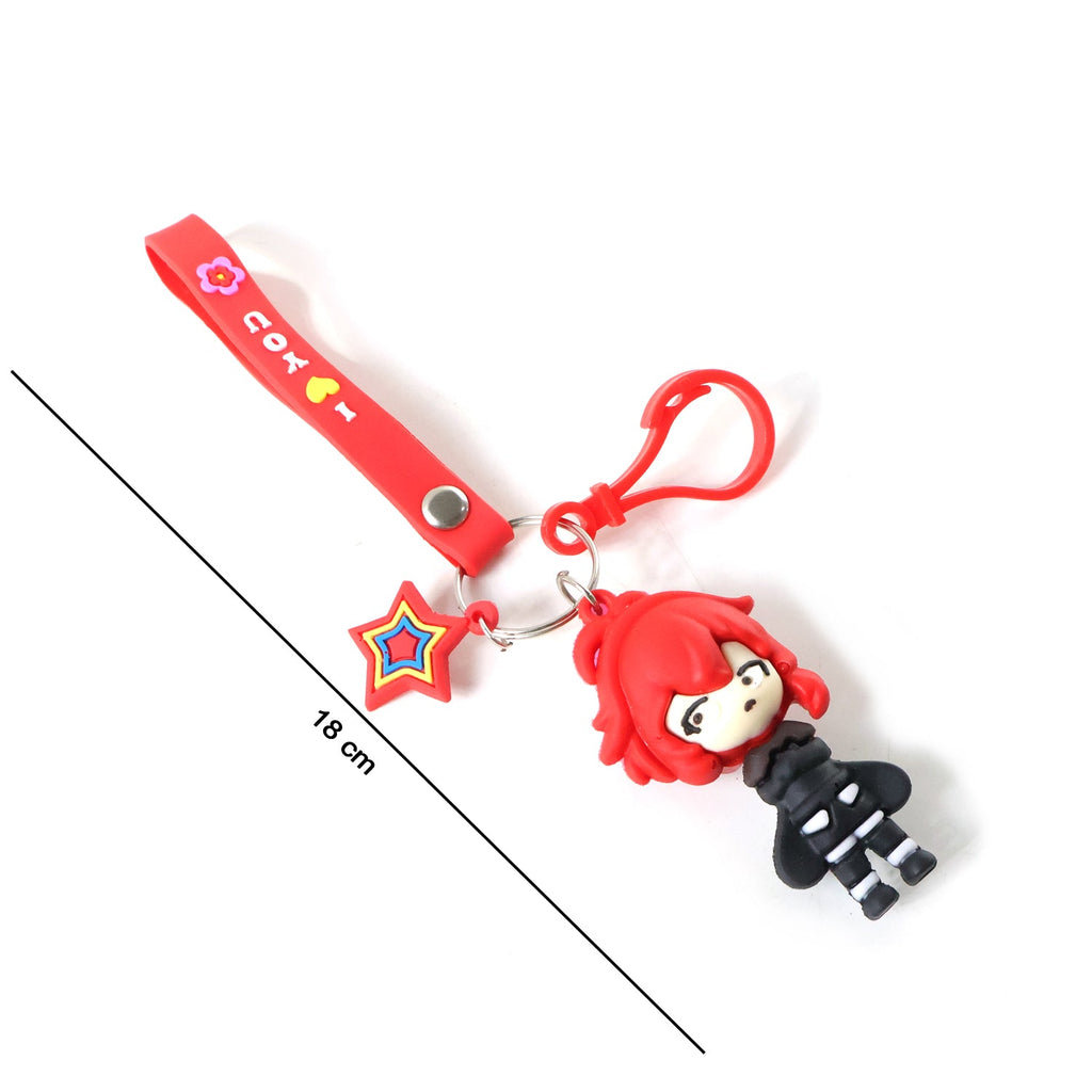 Stylish girl character toy keychain for backpacks