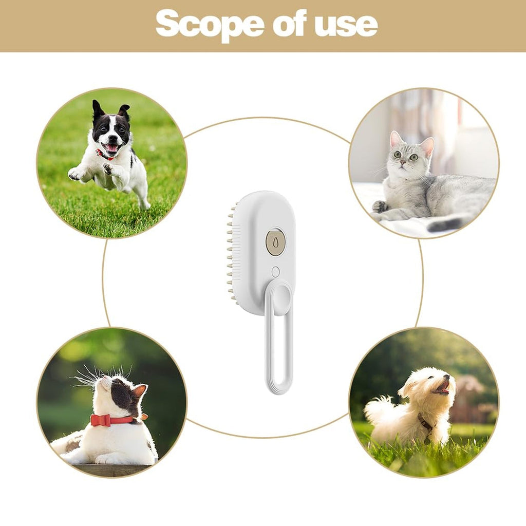 The versatile Electric Pet Steam Brush with its rotating handle.