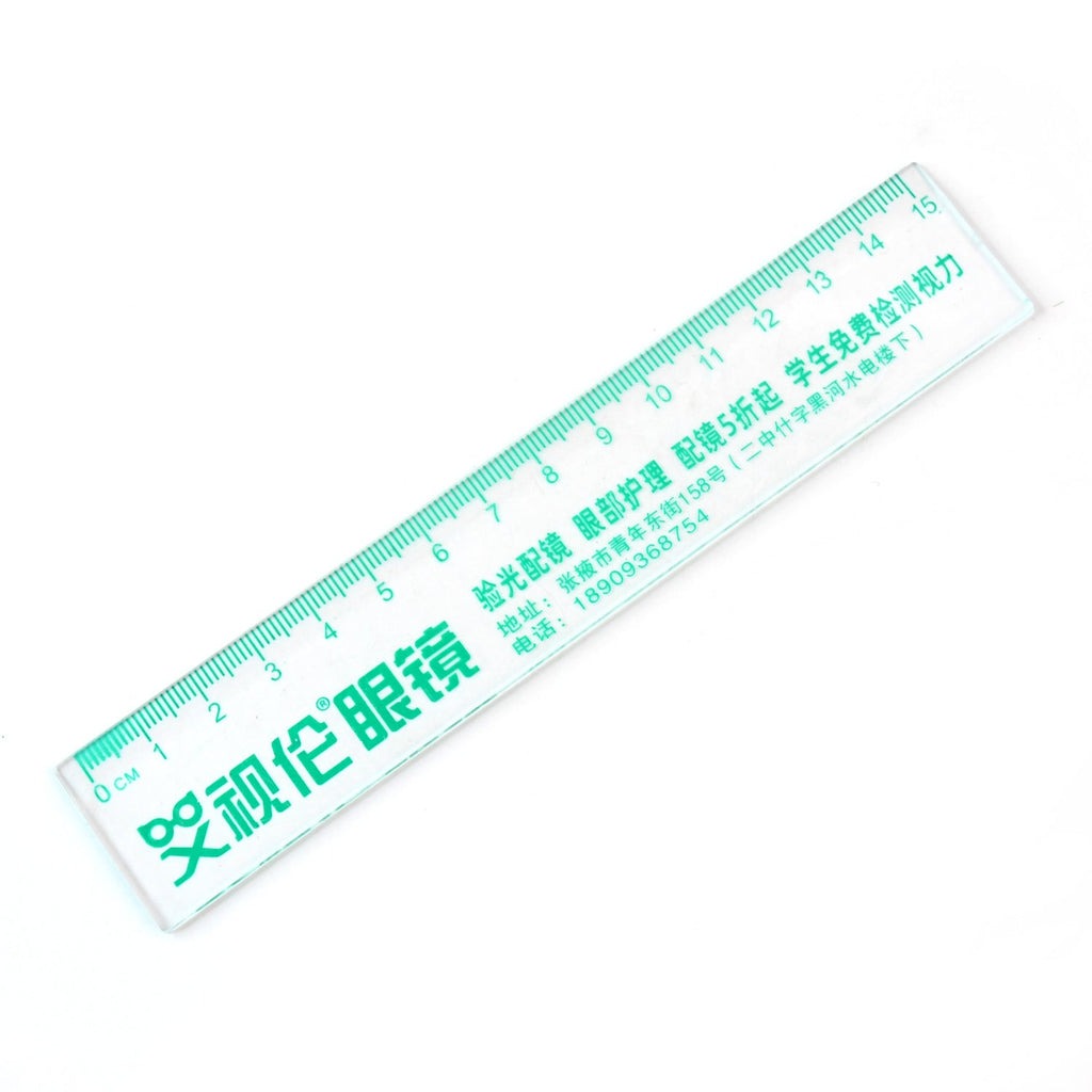 Edge detail of transparent plastic scale showing safe smooth edges