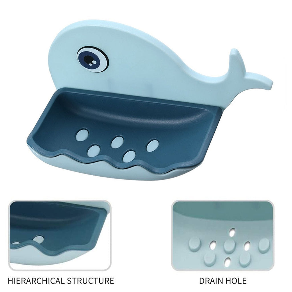 Side view of the waterproof bathroom soap stand with two soap bars in its layers.