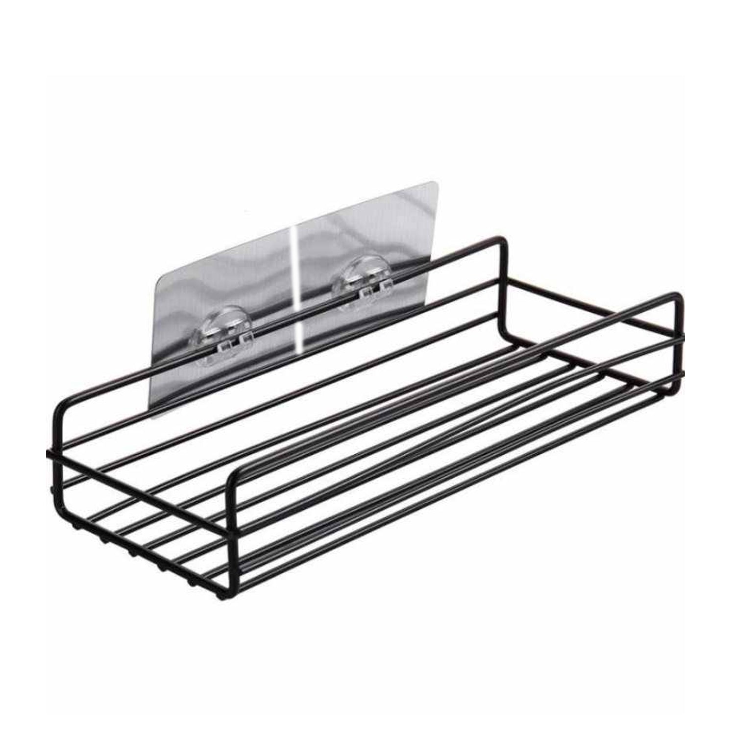 Wall mount bathroom shelf showcasing its drainage design.