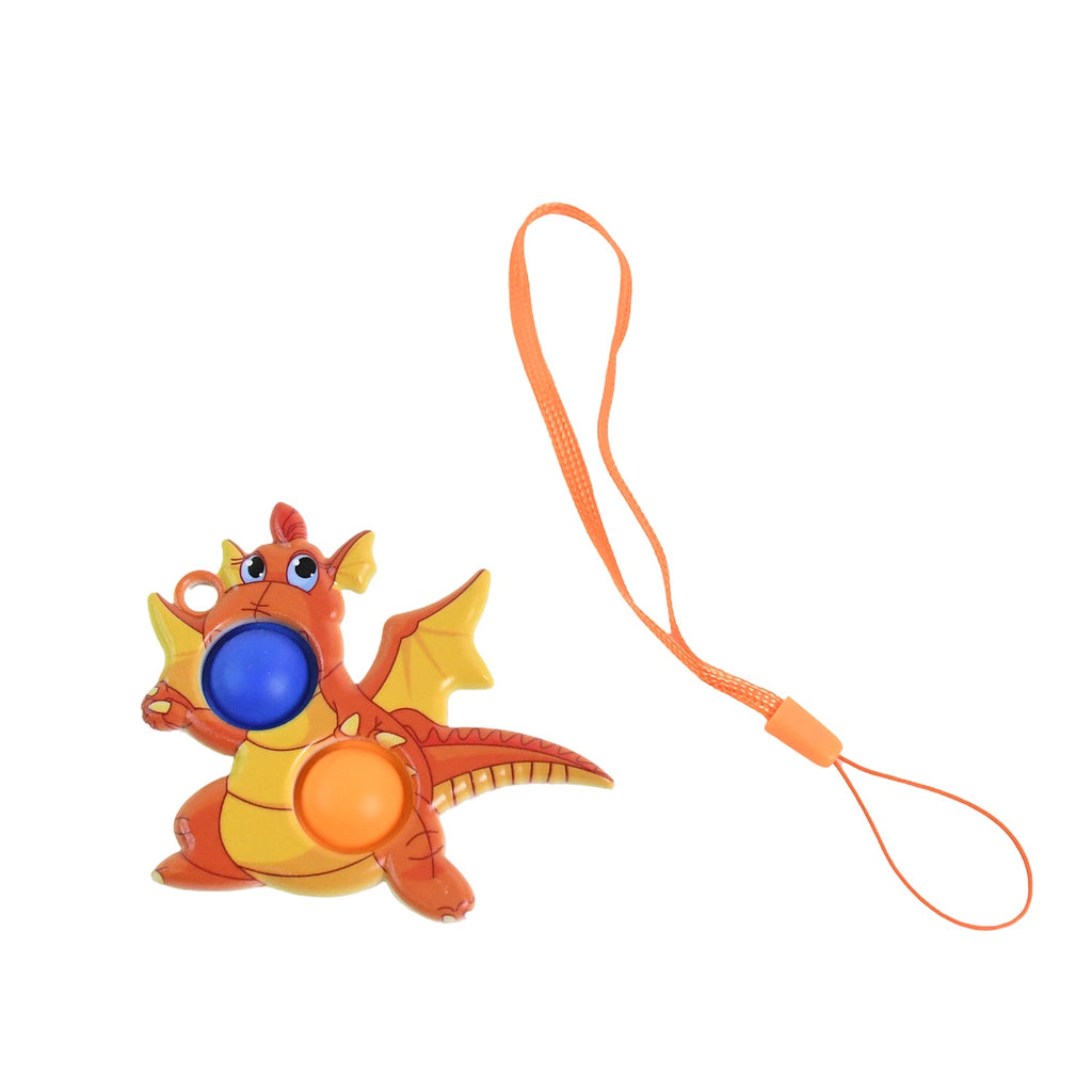 Dragon push pop toy showing two tactile silicone bubbles