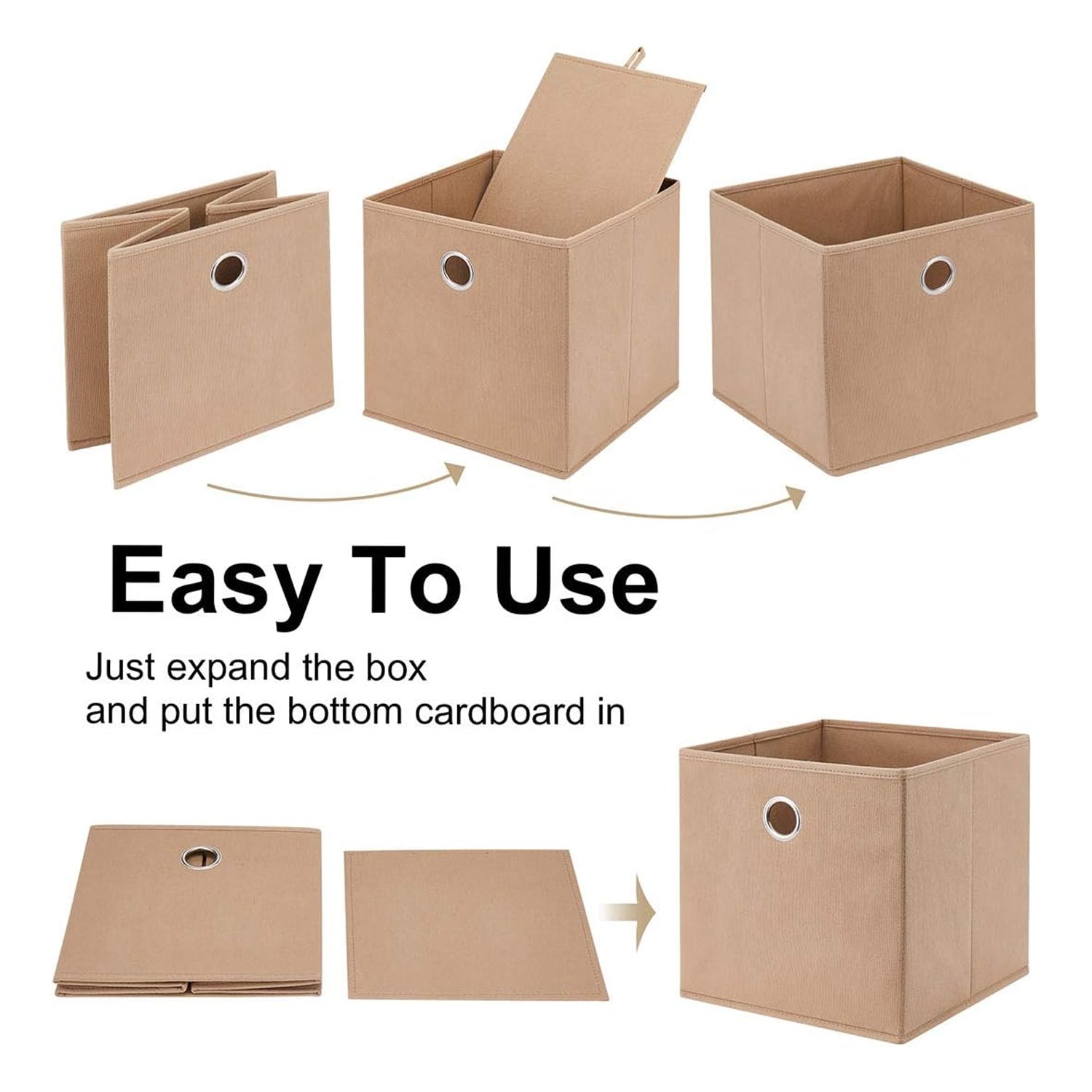 Child-friendly foldable storage box made from soft jute fabric