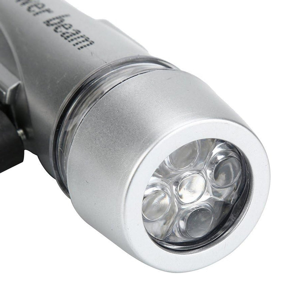 Bicycle headlight emitting a wide glow, lighting up the road for safe cycling.
