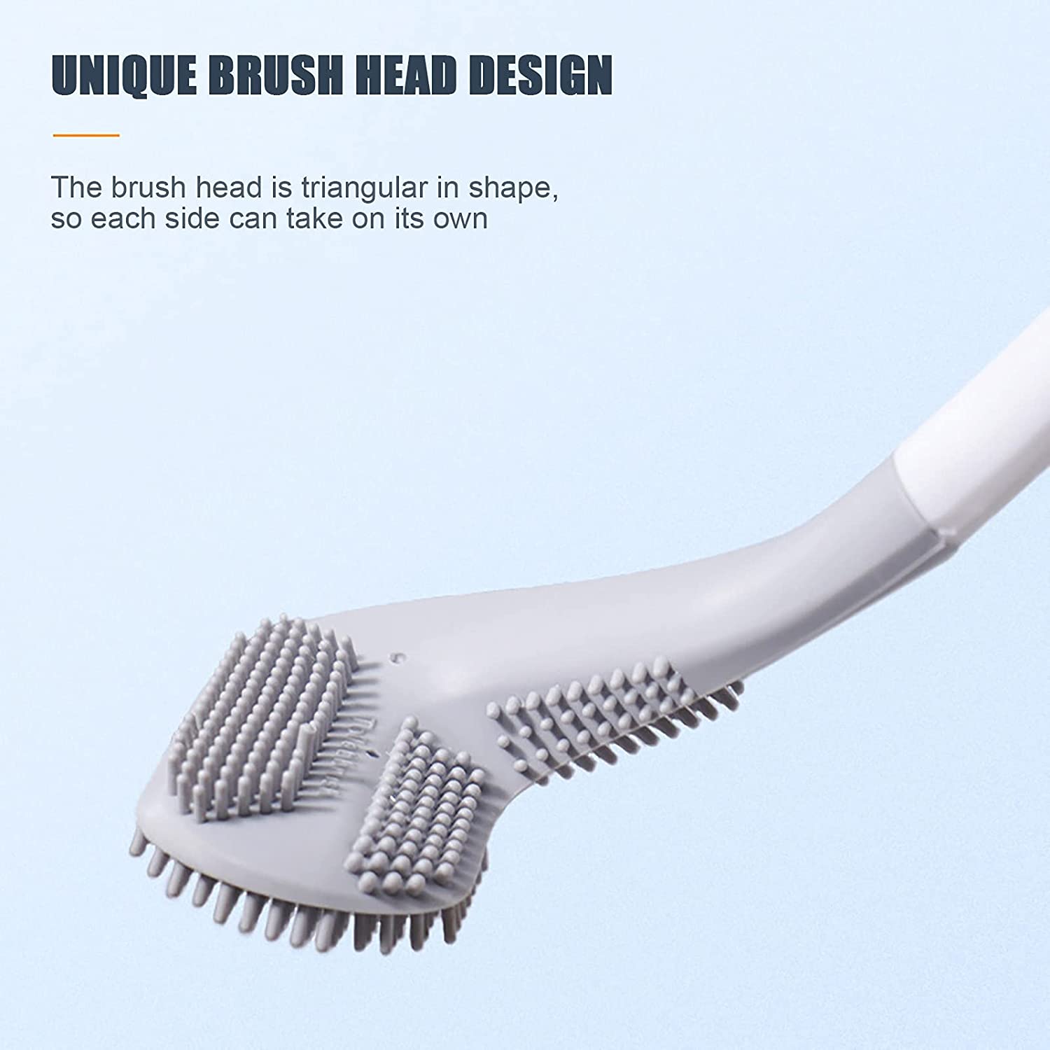 Detailed view of the Golf Silicone Toilet Brush's handle and unique golf-shaped head.