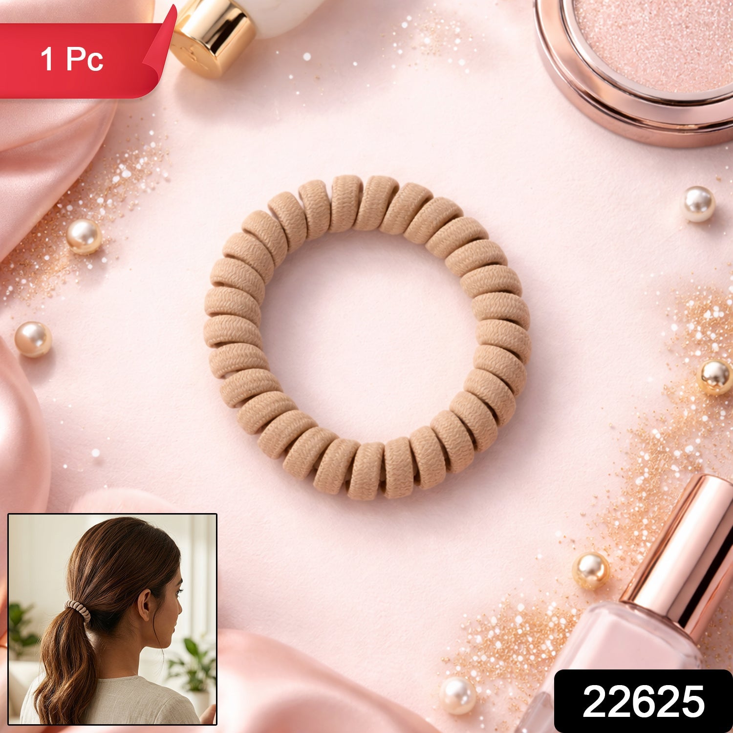 Pink telephone wire style hair band for casual styling