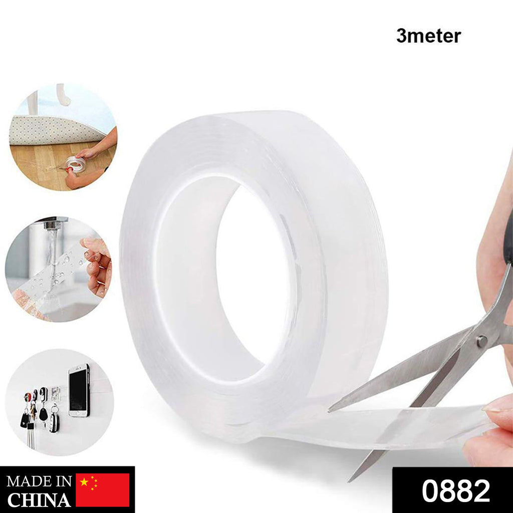 Roll of clear double-sided nano gel tape ready for use.