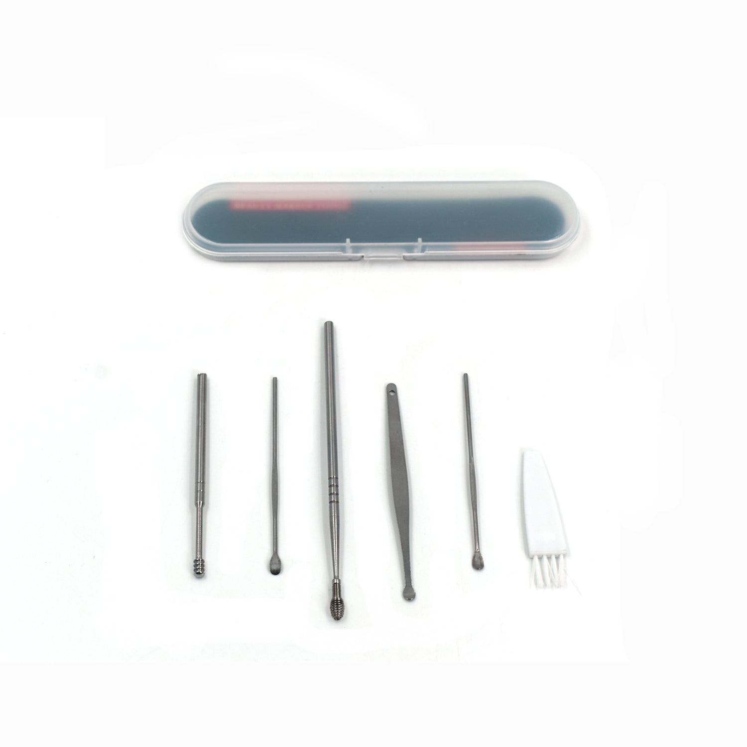 Compact, portable carrying case designed to store the ear care kit safely.