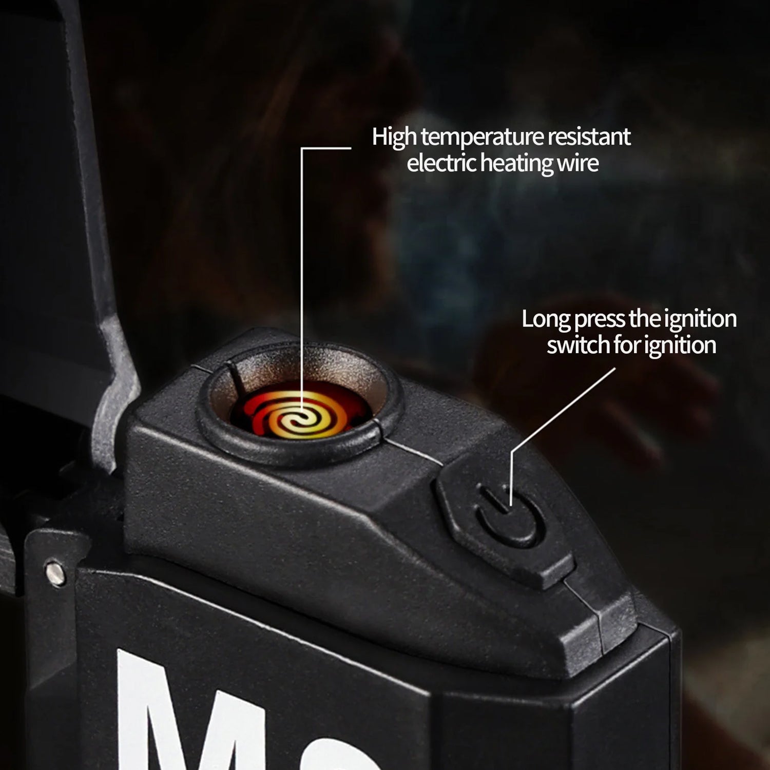 Portable high brightness mini torch lighter angled view