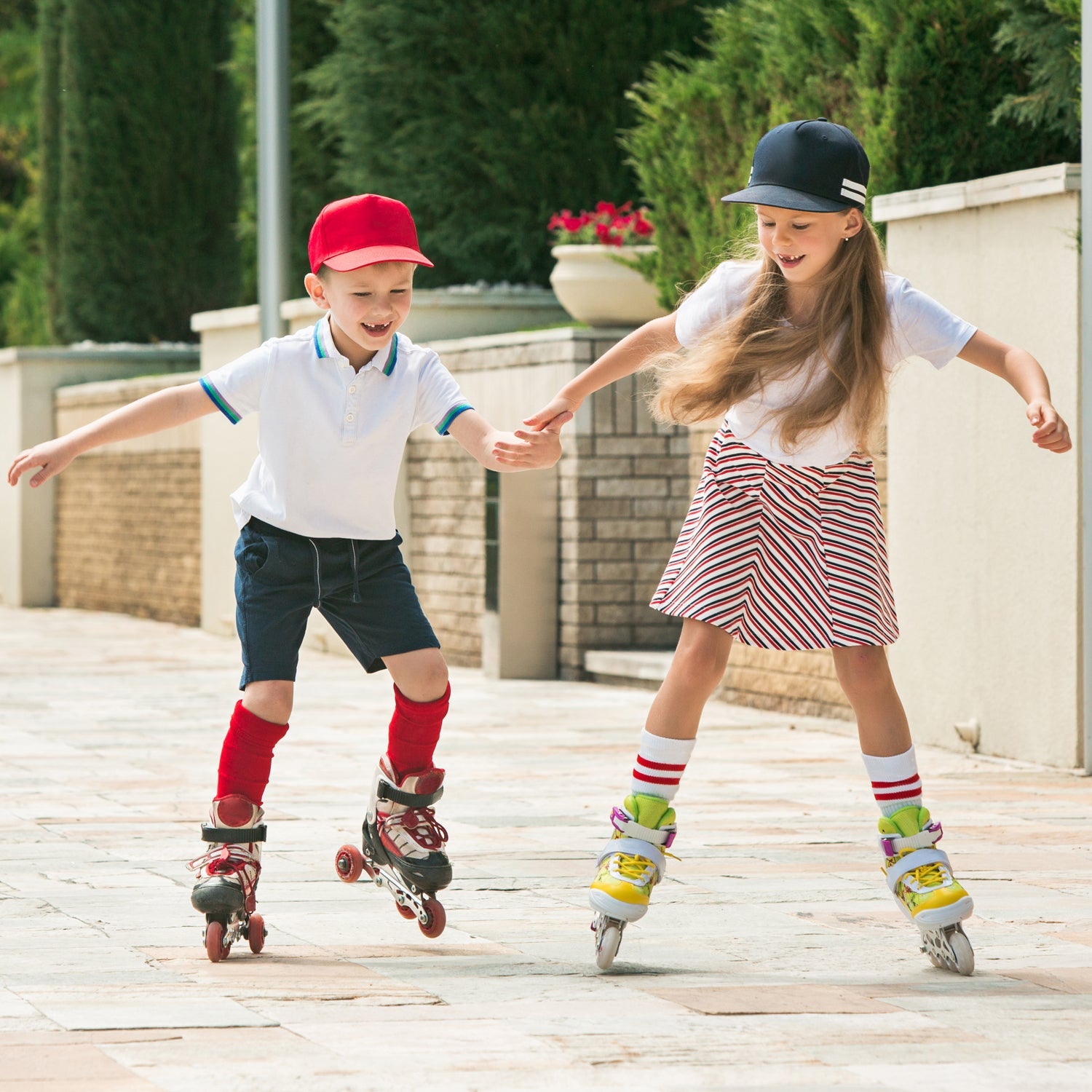 Person wearing LED light-up roller skates, ready for fun.