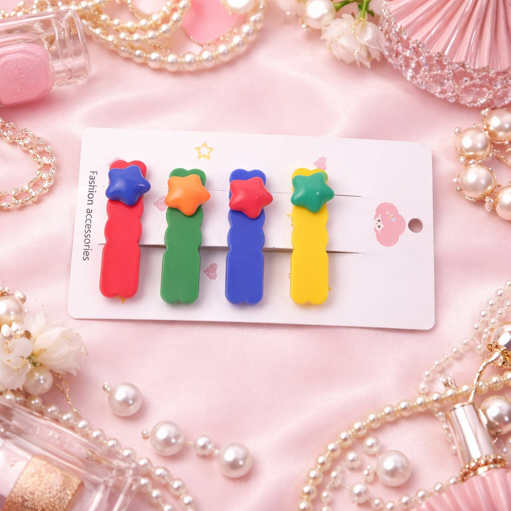 Colorful hair clips set for girls with various stylish designs