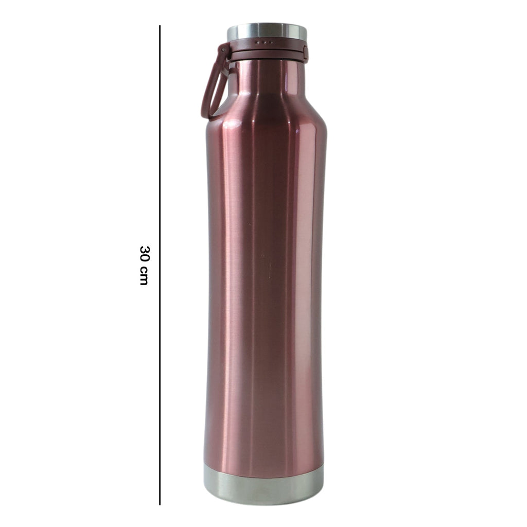 Stainless steel vacuum insulated water bottle for hot or cold drinks