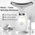 Electric face massager with LED lights in hand