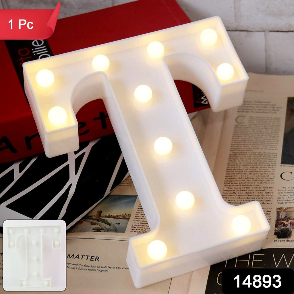 Battery operated LED marquee letter T night lamp bright in bedroom