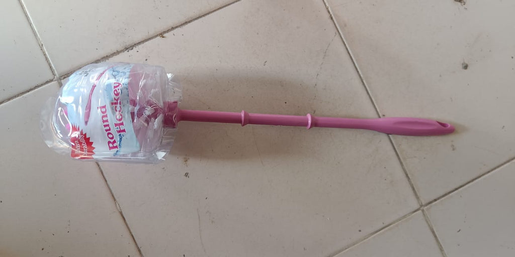 Durable plastic toilet cleaner brush for daily bathroom hygiene.