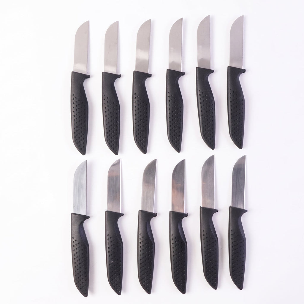 Vegetable chopping knives with plastic ergonomic handles