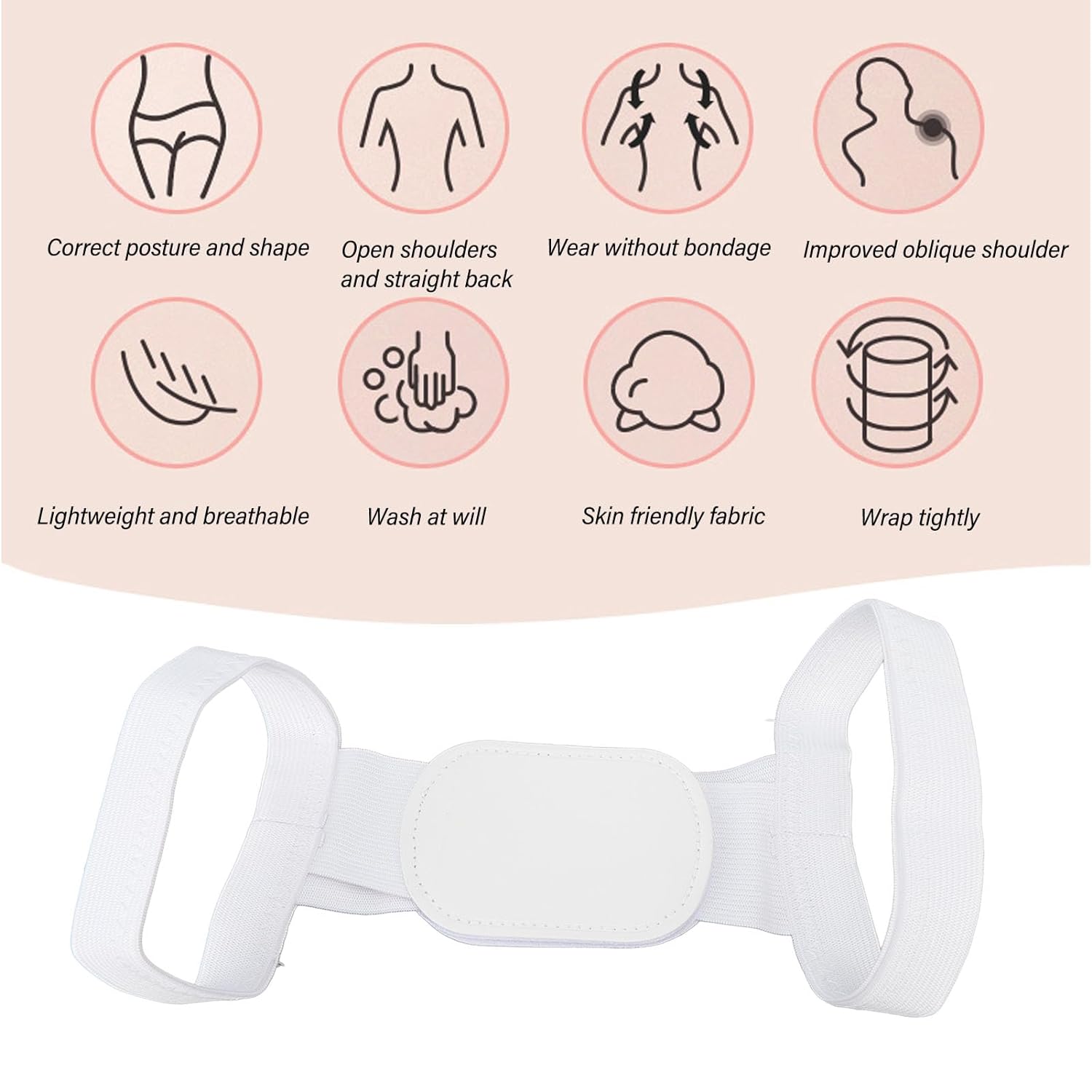 Back view of the adjustable Posture Corrector ensuring a snug fit.