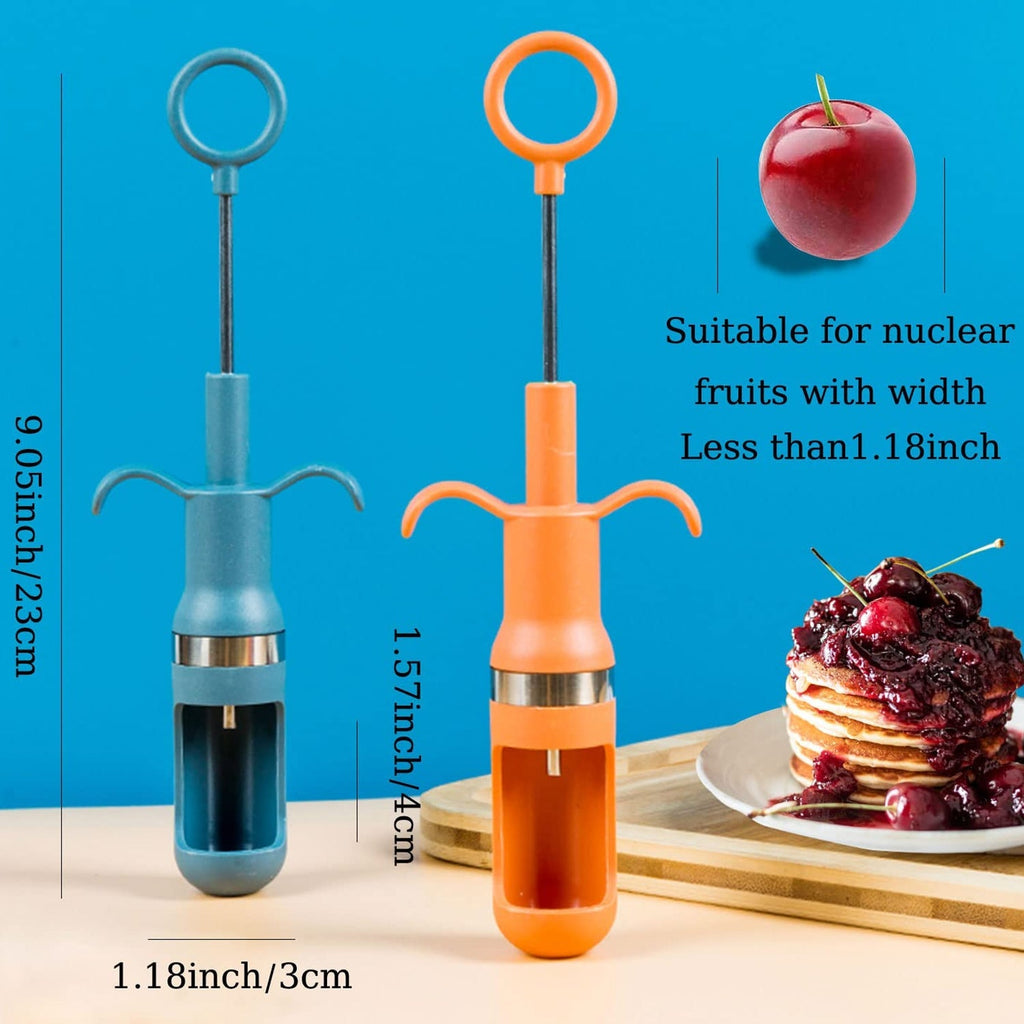 Convenient cherry pitter tool demonstrating ergonomic design for comfort.