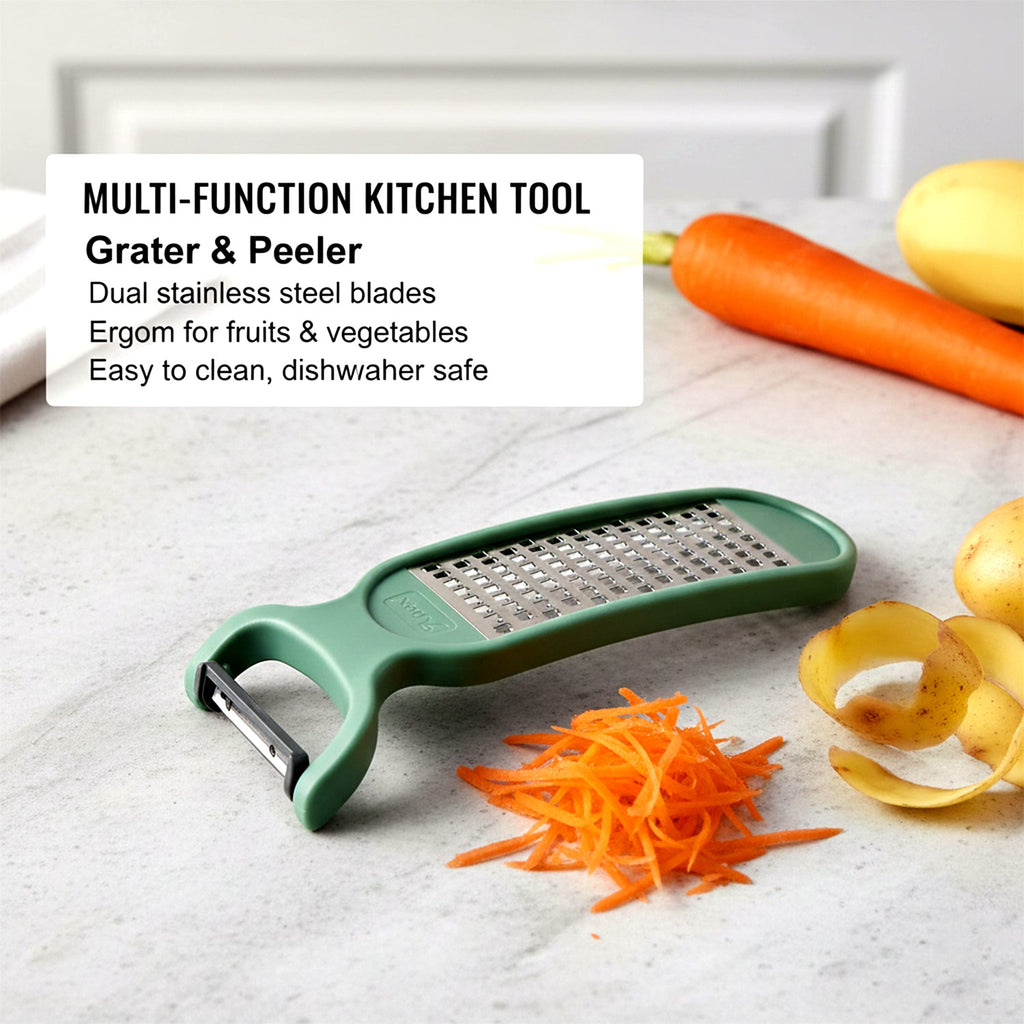 Dual-function 2 in 1 grater and peeler kitchen utensil