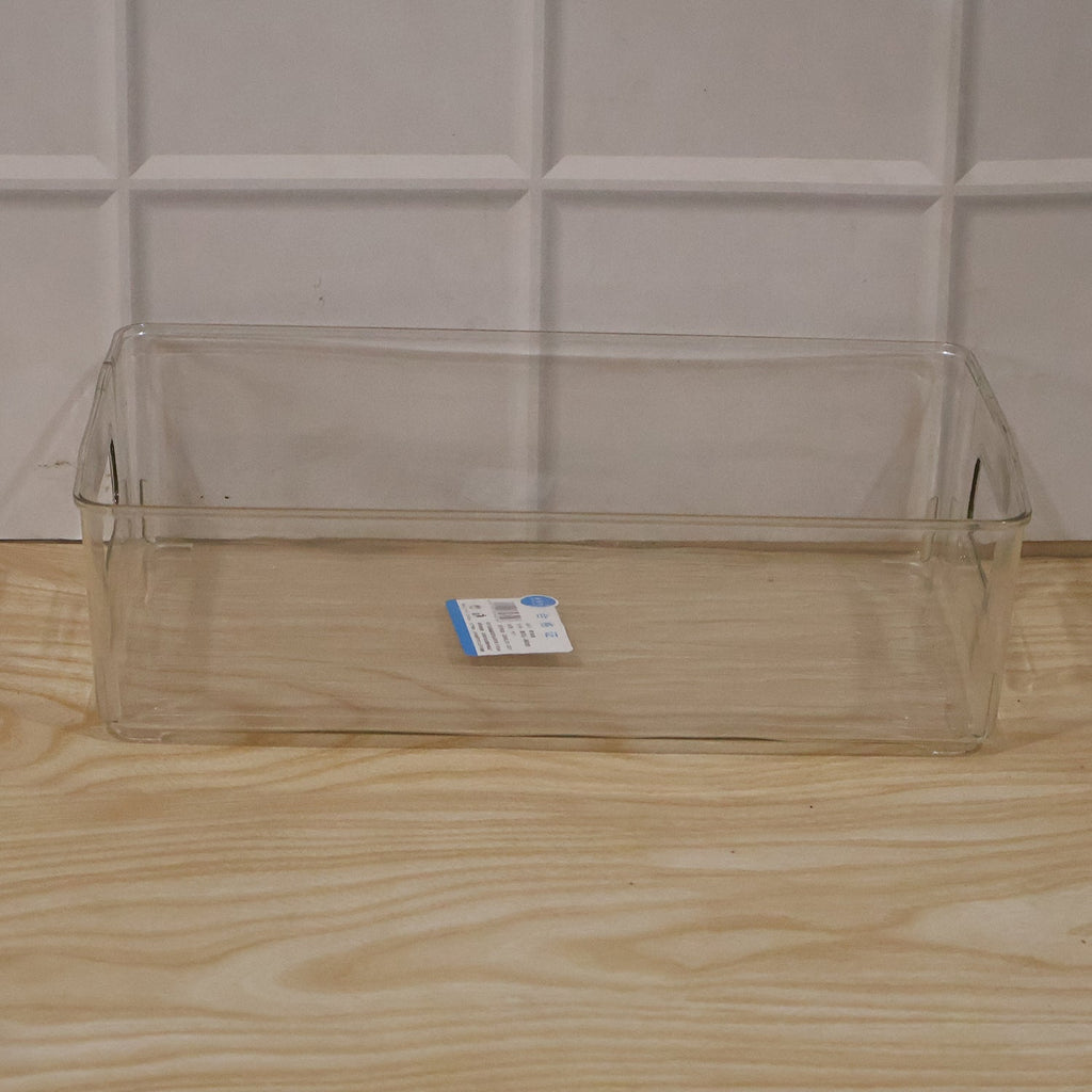 Pack of plastic storage organizer boxes