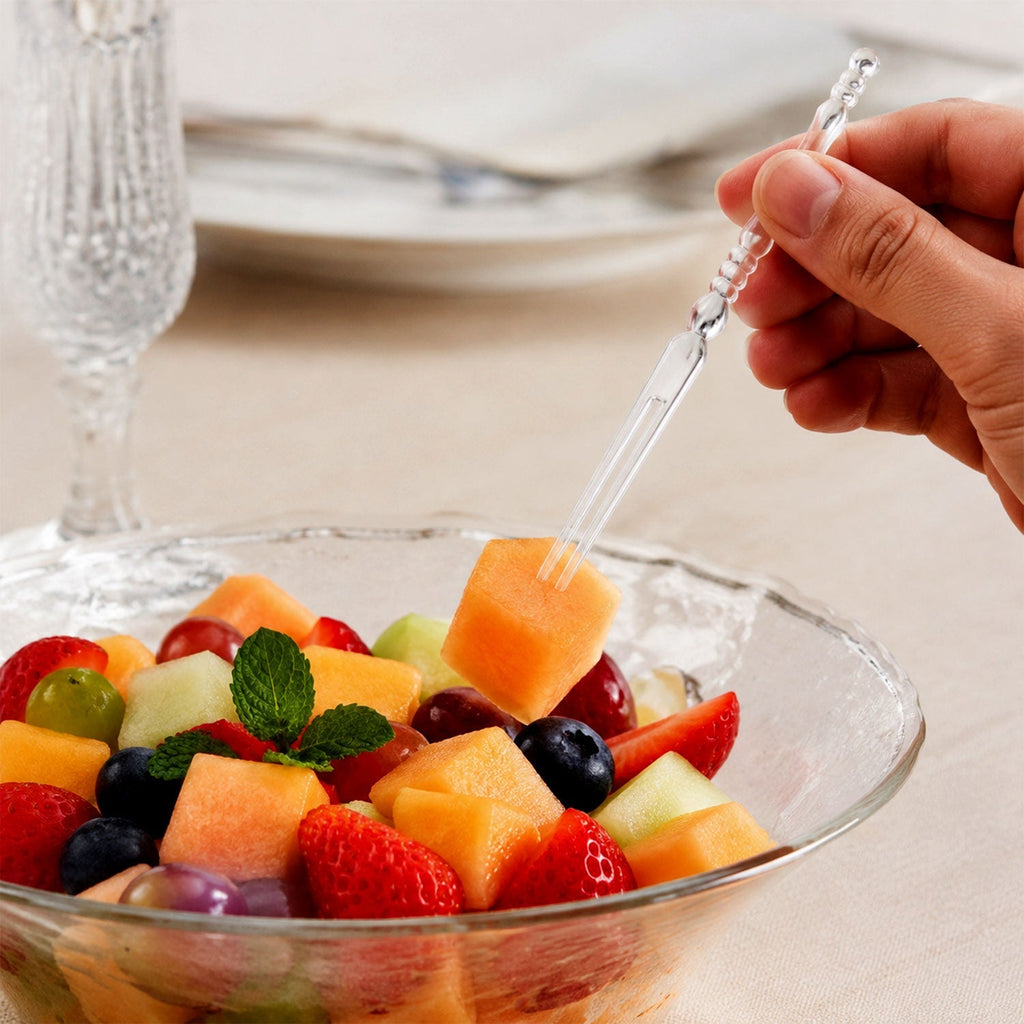 Disposable mini fork for desserts and party food