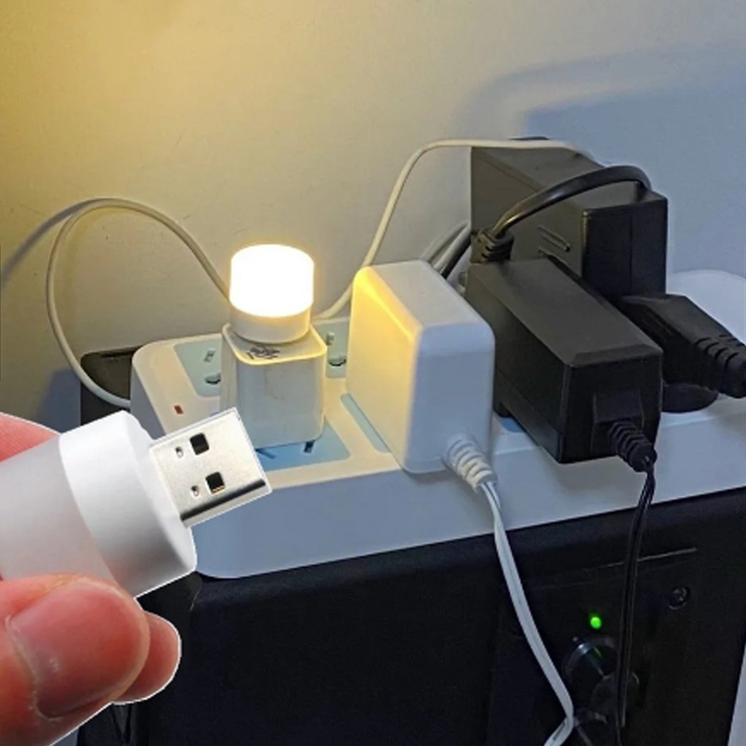 Bright yellow USB LED bulb, perfect for illuminating any room.