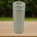Sleek stainless steel vacuum insulated flask with a secure cap, ideal for daily hydration.