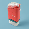 Cute ice cream shaped kids water bottle with adjustable strap.