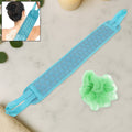 VelvaBloom Bath Scrubber Set featuring a dual-sided loofah sponge and a long handle back brush.
