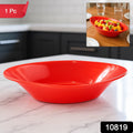 Deep oval Plastic Marin serving bowl in glossy red finish
