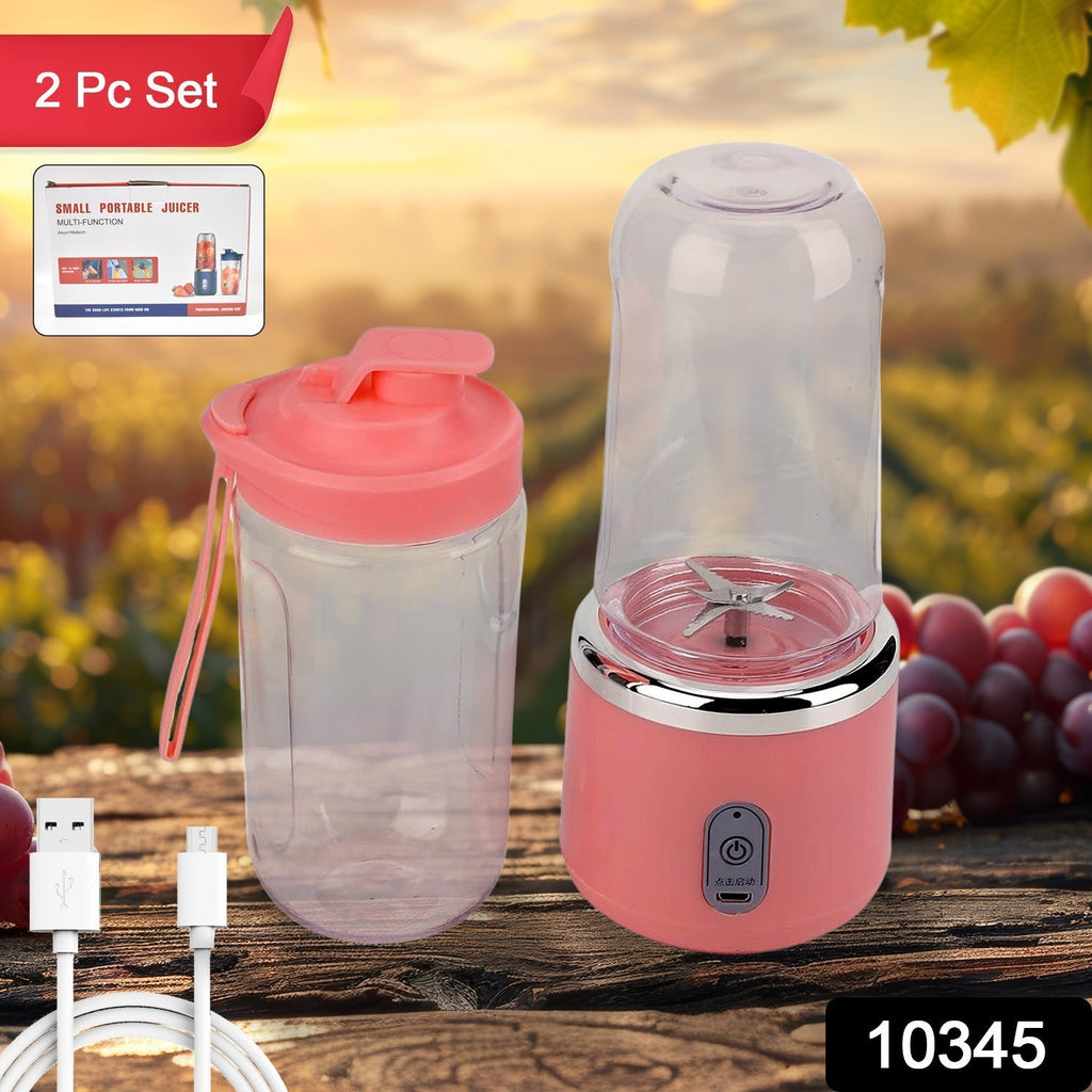 Woman using Grippy Portable Juicer Blender to make a fresh fruit smoothie.