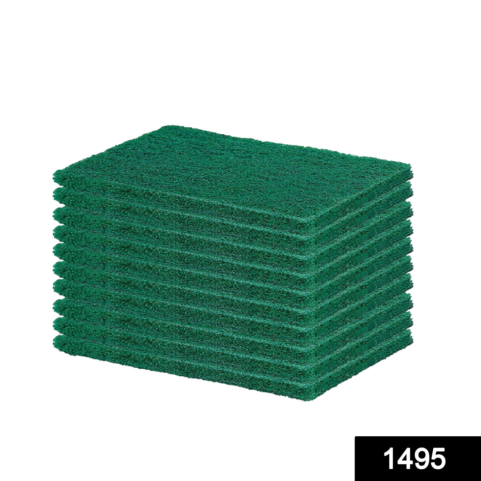 Close-up of green cleaning pads, ideal for scrubbing utensils and kitchen surfaces.