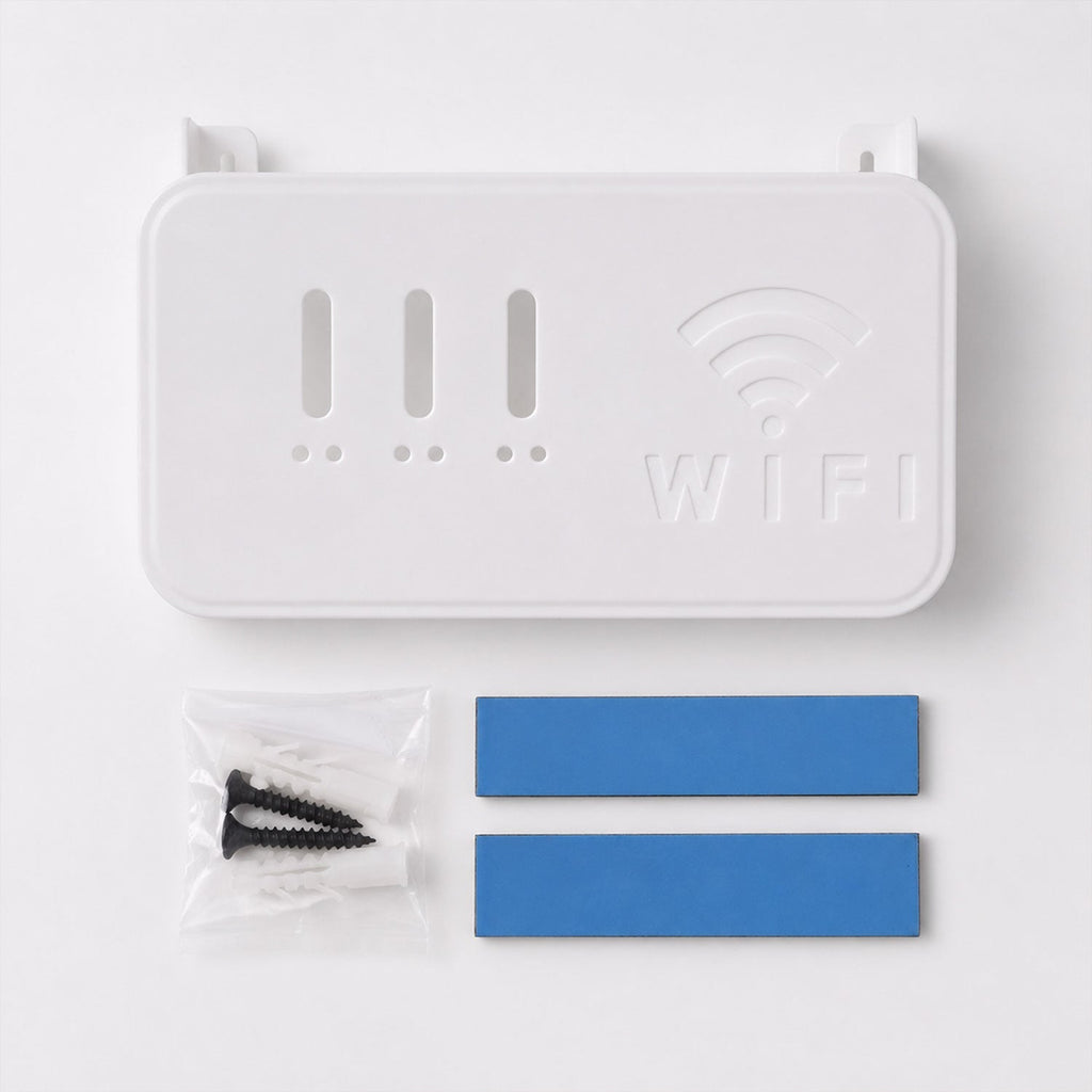 White WiFi router holder with open ventilation