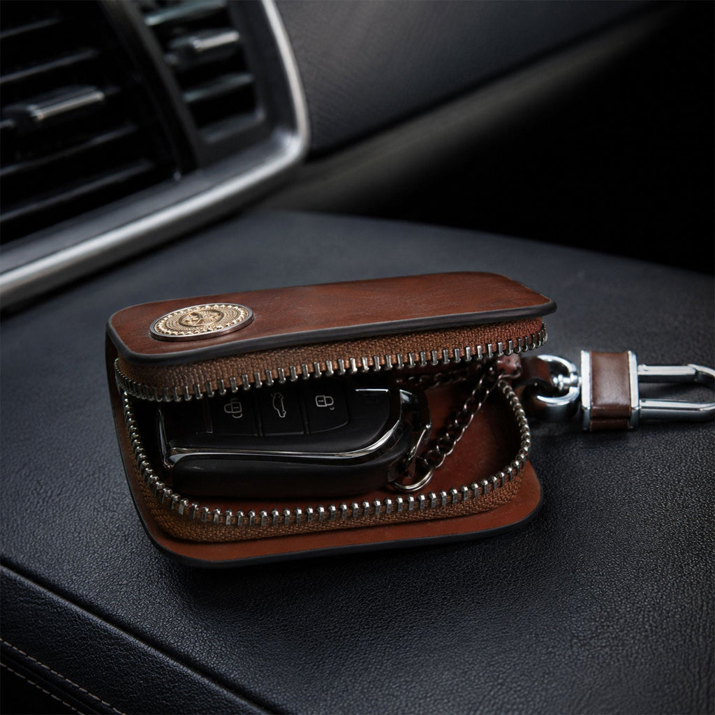 Car key pouch in use for daily protection