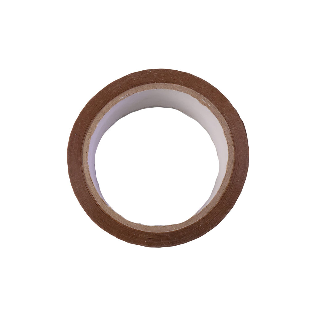 Brown cello tape roll with white background