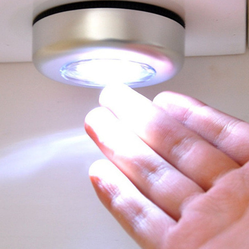 Close-up view of the compact cordless LED light's surface.