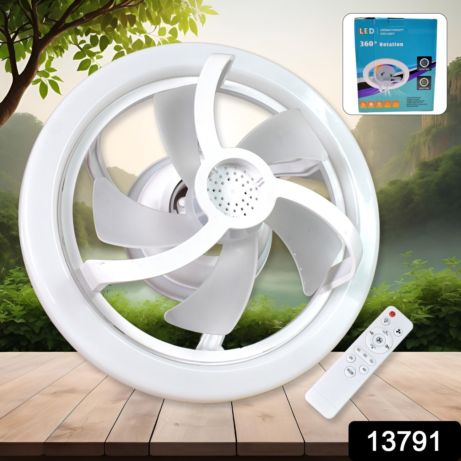 Smart LED ceiling fan providing cool air and ambient lighting in a modern living space.