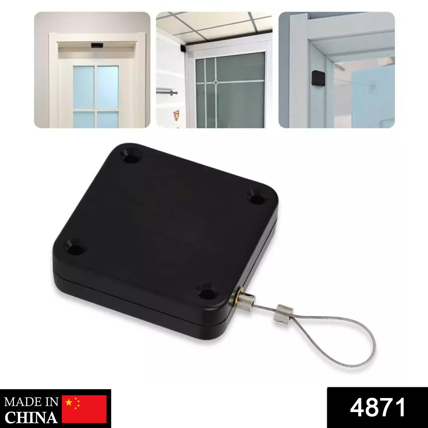 Close-up of the punch-free automatic sensor door closer mechanism.