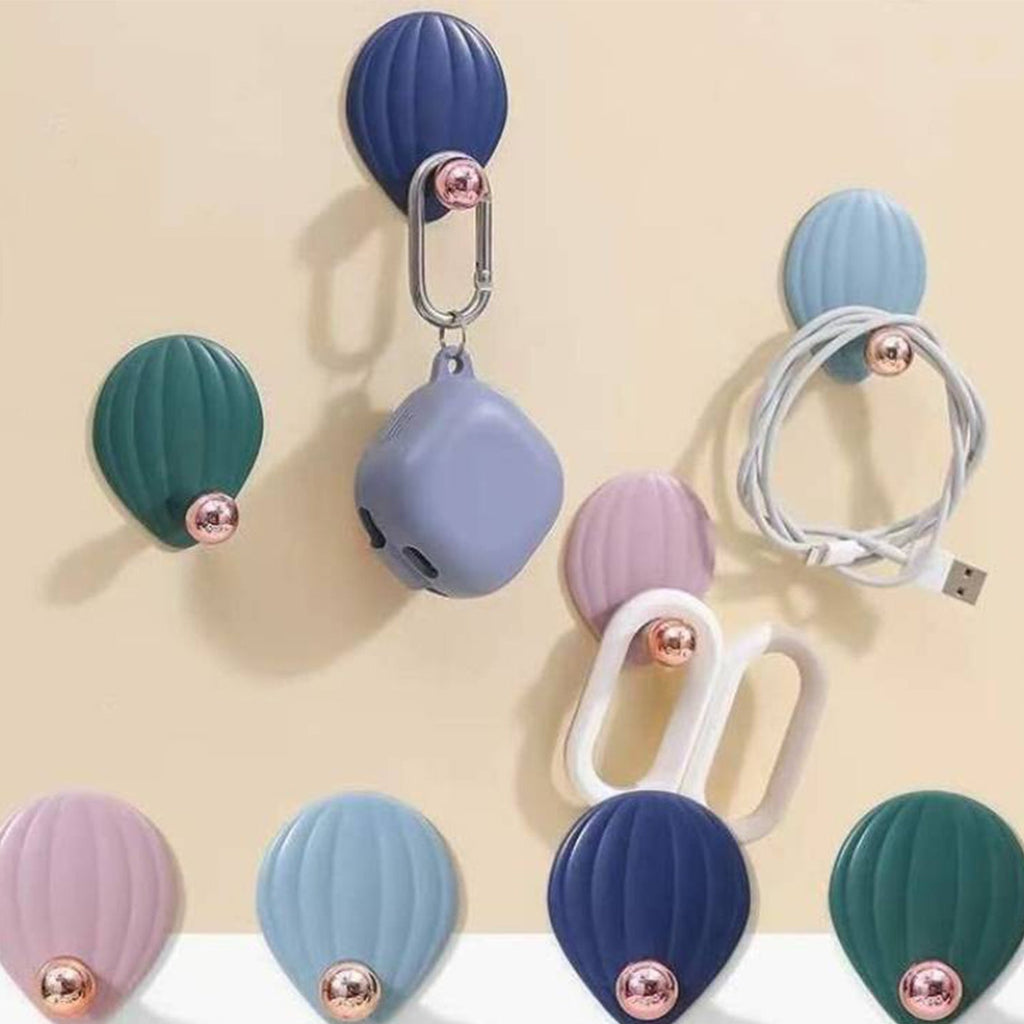 Stylish multicolor waterproof wall hooks holding household items securely
