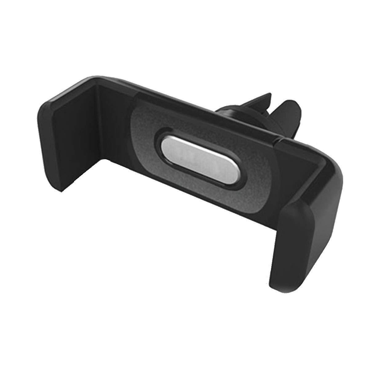 Side profile of the Car Air Vent Mount attached to a car vent with a phone.