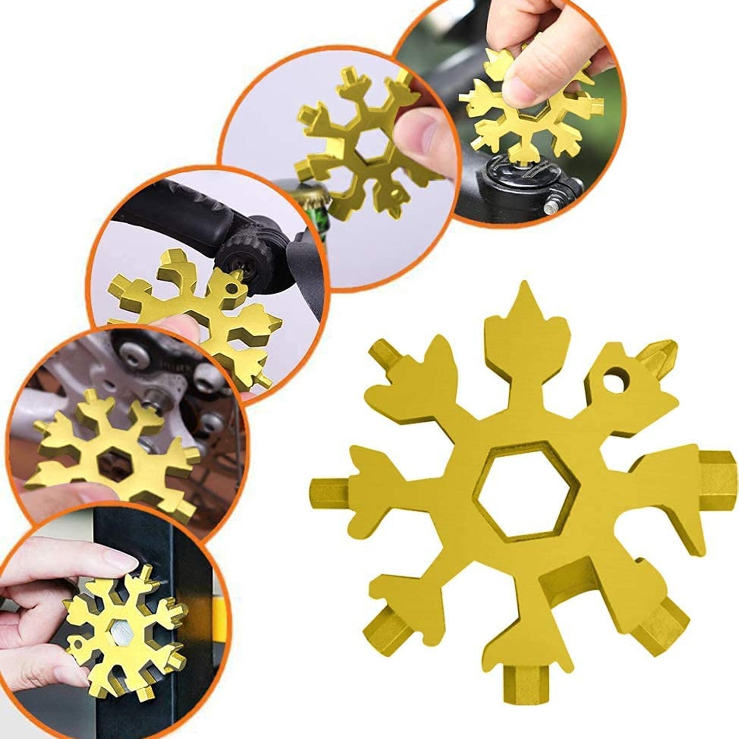 The BoltForce Snowflake Multi-Tool showcasing its compact, unique design.