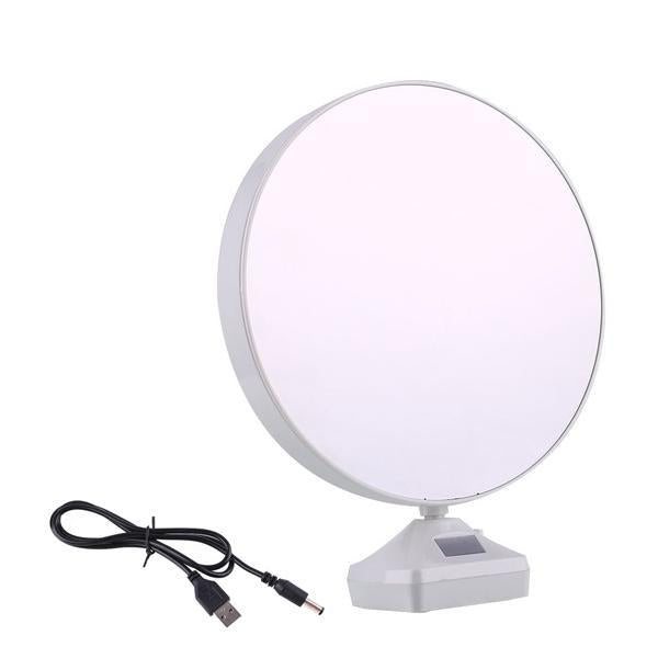 Close-up of the LED Mirror Photo Frame glowing softly, highlighting its illuminated display.