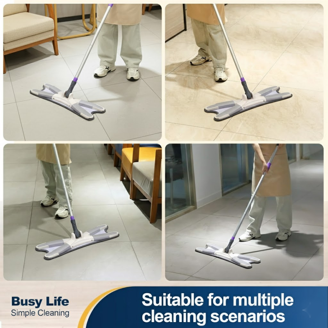 Close-up of the Flat Mop's premium microfiber cleaning pad, ready for use.