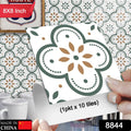Close-up of the elegant pattern and texture of a self-adhesive kitchen tile.