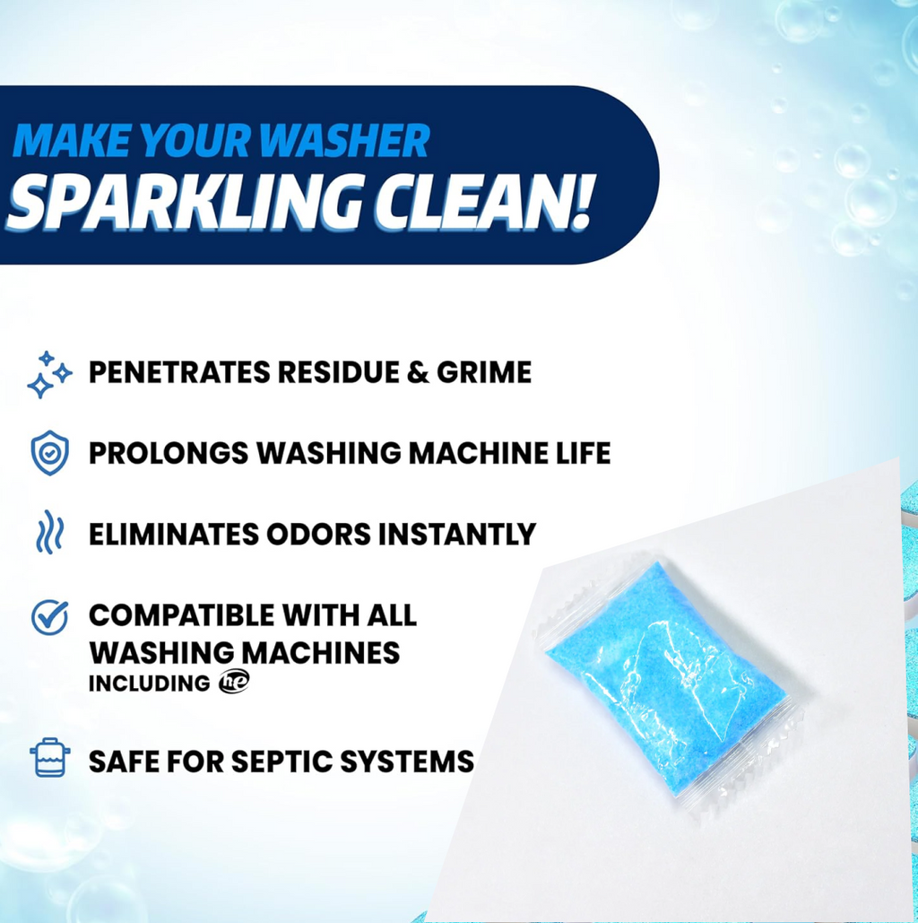 Instructions on how to maintain your washing machine with cleaner.